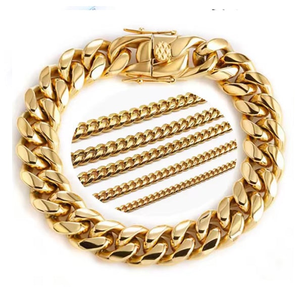 Miami Gold Curb Cuban Bracelet