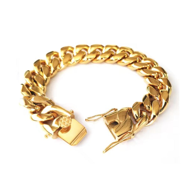 Miami Gold Curb Cuban Bracelet