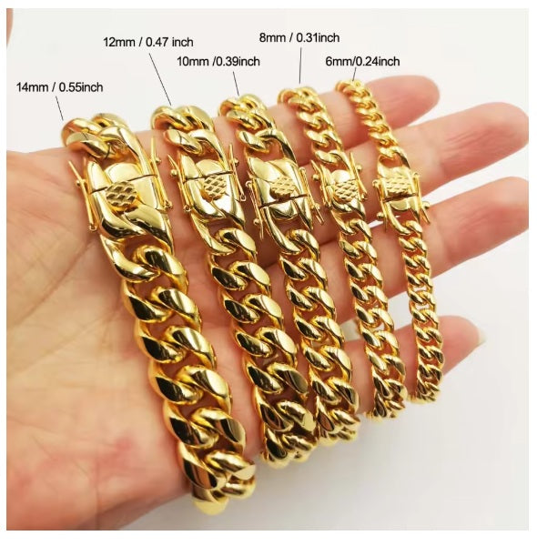 Miami Gold Curb Cuban Bracelet